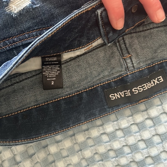 Like New Express Jeans Distressed Short Shorts - Picture 3 of 5